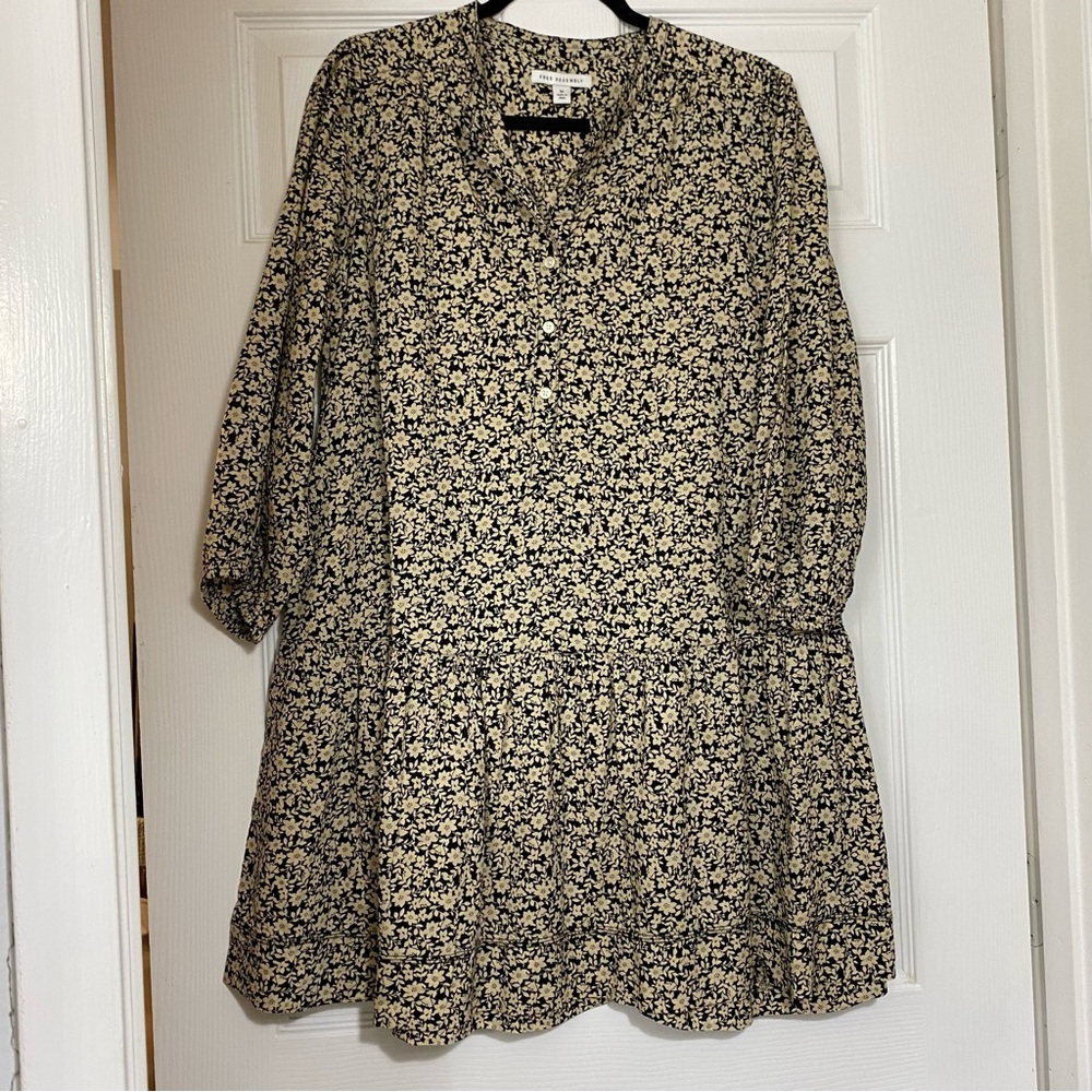 Free Assembly Black and Cream Floral Dress